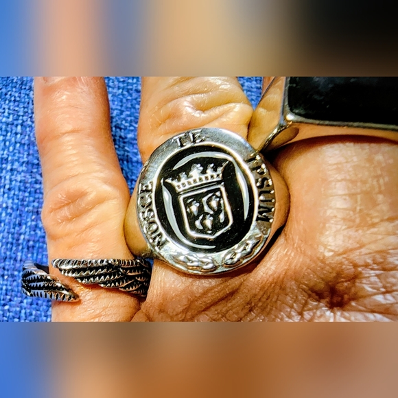 Lot of 9 Men's Stainless Steel Rings & Lot Of 2 Mens Bracelets By Jstyle - Picture 3 of 11